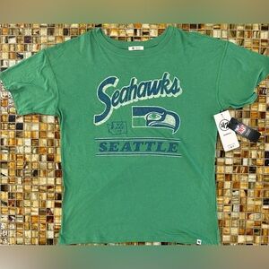 NWT Seattle Seahawks Women's ‘47 Brand Flyby Sadie Green SS T-Shirt~Medium~$40